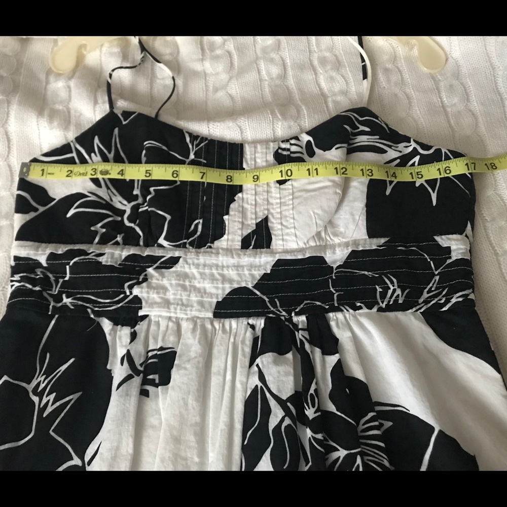 ☀️White& Black Floral Cotton Sundress - Picture 3 of 11